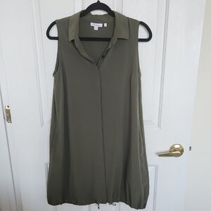 Chicos Olive Green Sleeveless Bungee Dress